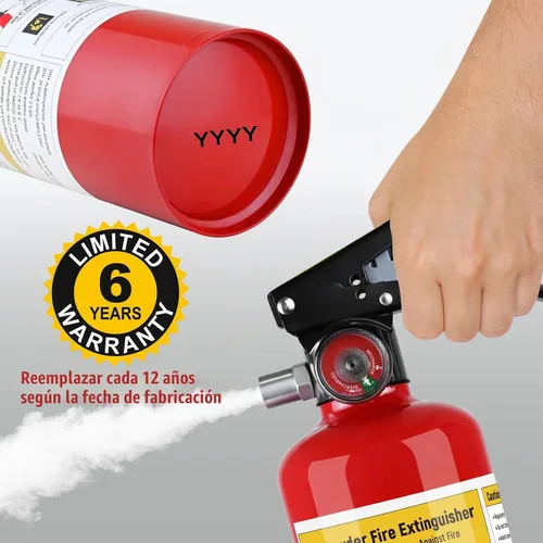 Vista 5 de 1 paquete de extintores de incendios ABC Dry Chemical 1-A:10-B:C de 2.5 lb Comes With Mount Bracket, Quick Release Pull Handle,UL Listed, For Home