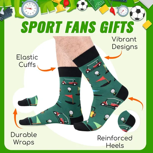 Vista 8 de HAPPYPOP Calcetines novedosos para hombre, calcetines de bolos de golf con bandera estadounidense, doctor, enfermera, optometría, música, regalos