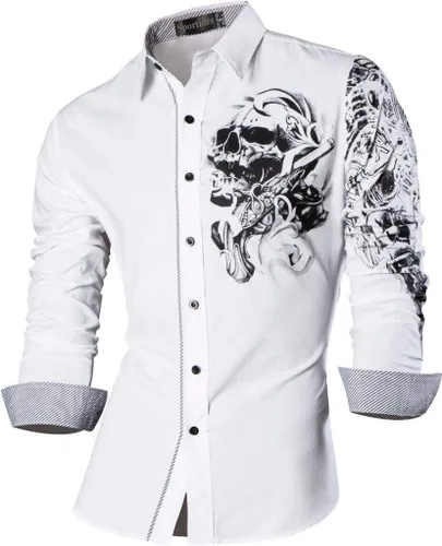 Vista 89 de JZS041, camisa de vestir de manga larga para hombre