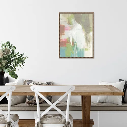 Vista 6 de Amanti Art Framed Canvas Wall Art 24x18 Retro Splash I by Jennifer Goldberger, Framed Wall Art Canvas, Abstract Artwork, Traditional Decor, Medium