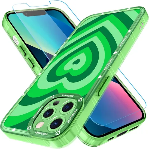 Vista 10 de AIGOMARA Funda para iPhone 16 Pro Max con bonito patrón de corazón, ajuste delgado, suave, flexible, a prueba de golpes, TPU para mujeres y niñas