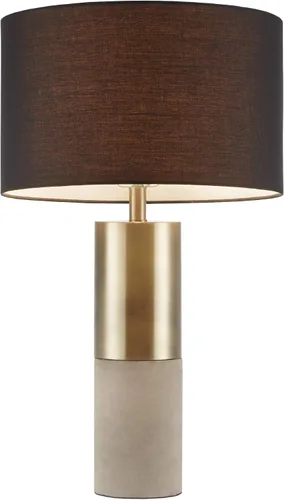 Vista 7 de Hampton Hill Fulton - Lámpara de escritorio, mesita de noche para dormitorio, luz moderna de metal de lujo, base de hormigón, pantalla de tambor