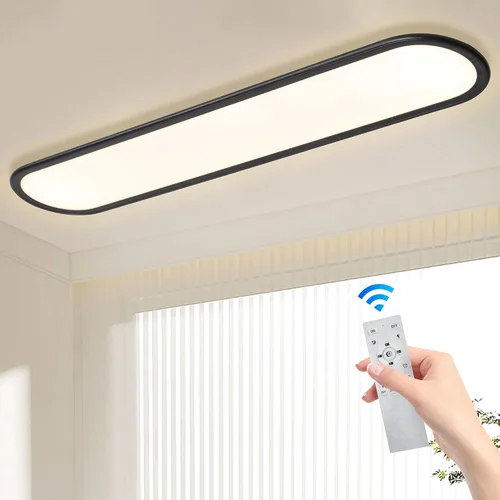 Vista 14 de Ganeed Lámpara de techo LED de 27.6 pulgadas, lámparas de techo lineales de alto brillo, blanco frío de 6000 K, luminaria moderna ultra fina