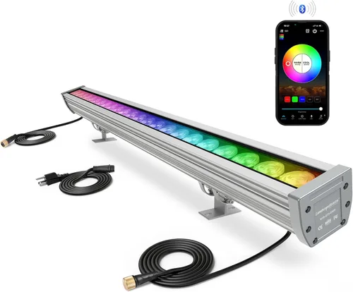 Vista 10 de Luz LED inteligente enlazable para lavado de pared, 168 W RGB+CW que cambia de color, luces de barra inteligente con control grupal e individual