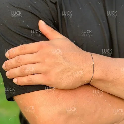Vista 5 de Pulsera de oro macizo de 14 quilates con bola roja Delgada Joyería unisex de protección de la Cabalá con cierre Acentos de oro amarillo Talismán