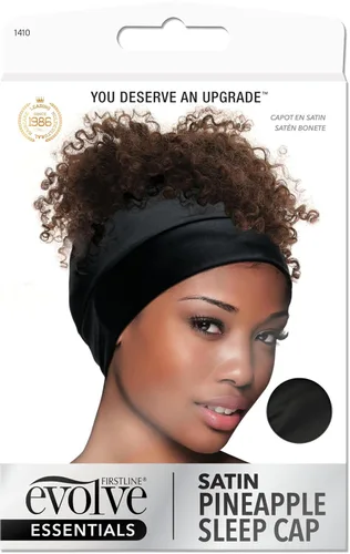 Vista 3 de Evolve Gorro de piña de satén Protege el cabello rizado o texturizado, retiene la humedad, evita el encrespamiento, conserva los rizos naturales