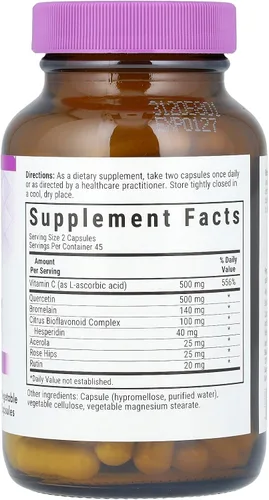 Vista 2 de BlueBonnet Suplemento de vitamina C súper quercetina, 90 cápsulas