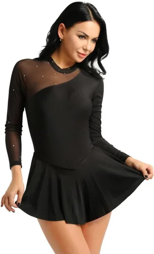 Vista 2 de easyforever Vestido de ballet latino para mujeres, adolescentes, uniforme de equipo de patinaje, falda tutú, leotardo