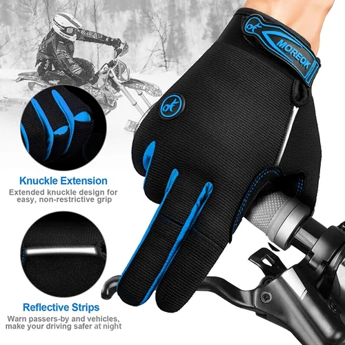 Vista 5 de BIKINGMOREOK - Guantes de ciclismo para bicicleta de montaña, para hombre y mujer, permite el uso de pantallas táctiles, con acolchado de gel