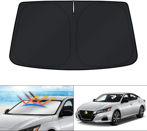 Vista 312 de KUST - Parasol plegable para parabrisas para BMW X1 E84, accesorios 2011 2012 2013 2014 2015, protector de visera de sol ajustable que bloquea