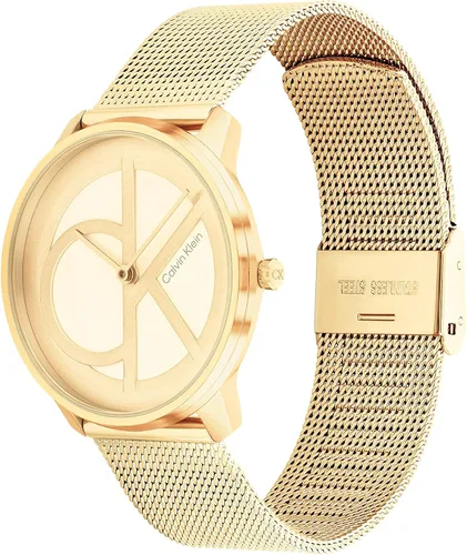 Vista 2 de Calvin Klein CK Iconic - Men's and Women's Quartz Wristwatch - Stainless Steel Bracelet - Water Resistant 3 ATM30 Meters - Premium Fashion Timepiece
