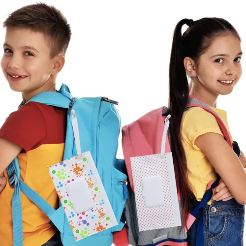 Vista 4 de Dispensador de toallitas para bebé, paquete de 4 soportes portátiles recargables para toallitas reutilizables, ligeros, para viajes, bolsa