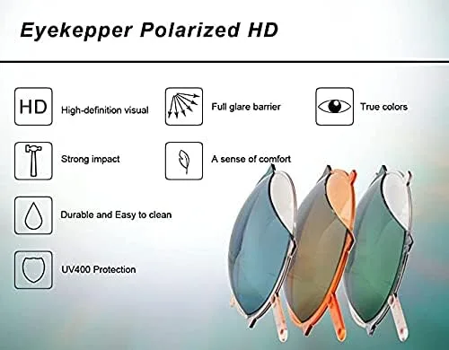 Vista 5 de Eyekepper TR90 Sports - Gafas de sol bifocales polarizadas de policarbonato sin montura, Lente negro y gris.