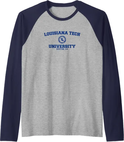 Vista 11 de Louisiana Tech Bulldogs Circle Logo Raglan Baseball Tee