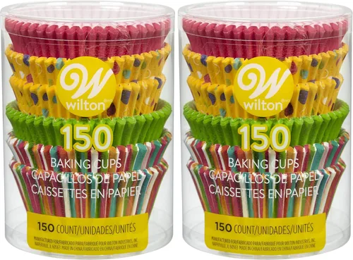 Vista 5 de Wilton Cupcake Liner - Tazas para hornear estándar, 150 unidades, multicolor - Patrones