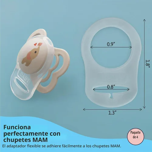 Vista 2 de PUTSKA - Anillos adaptadores de clip para chupete, soporte de botón de silicona, paquete de 4