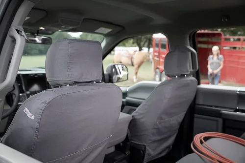 Vista 5 de Covercraft Polycotton SeatSaver Fundas para Asientos Personalizadas Compatible con Ford F-150 2019-2020, Ford F-250/F-350/F-450/F-550 2019-2022