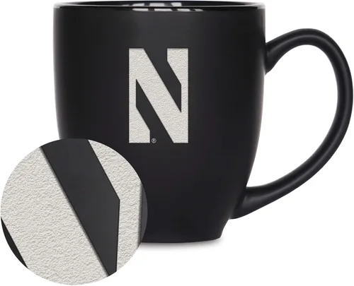 Vista 22 de Rico Industries - Taza de cerámica mate negra con grabado láser estándar de 15oz para NCAA (escuelas T & U) - Para bebidas calientes o frías