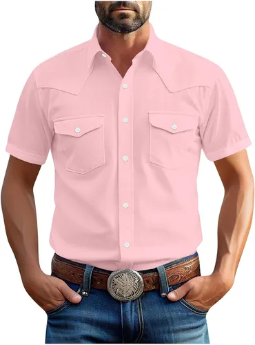 Vista 8 de Men's Short Sleeve Button Down Shirts Cargo Shirt Fashion Casual Summer Beach Shirts Business Work Basic Tee Tops