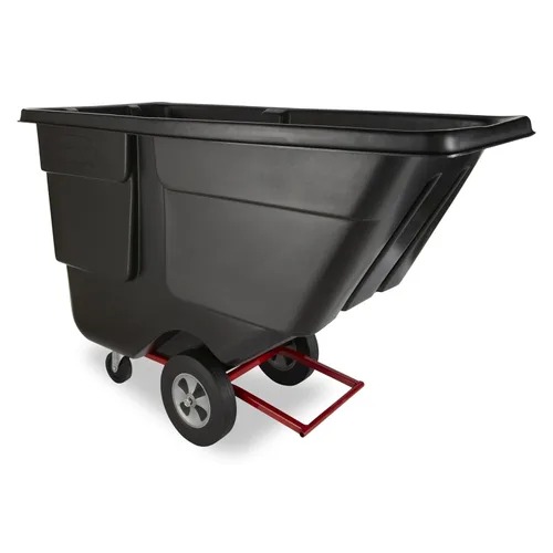 Vista 16 de Rubbermaid Commercial Products Camión volquete inclinable/carrito de basura/recolección de basura/reciclaje, 1/2 yarda cúbica, recolección de Negro