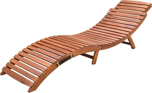 Vista 6 de Devoko Tumbona para patio, piscina, para exteriores, plegable, de madera, para exteriores, impermeable, 1 pieza