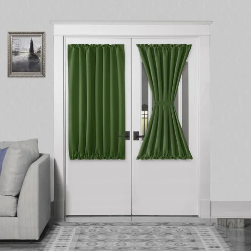 Vista 152 de DWCN Cortinas para Puertas Francesas – Cortinas opacas térmicas con bolsillo para barra para puertas con ventana de cristal, puertas de cocina