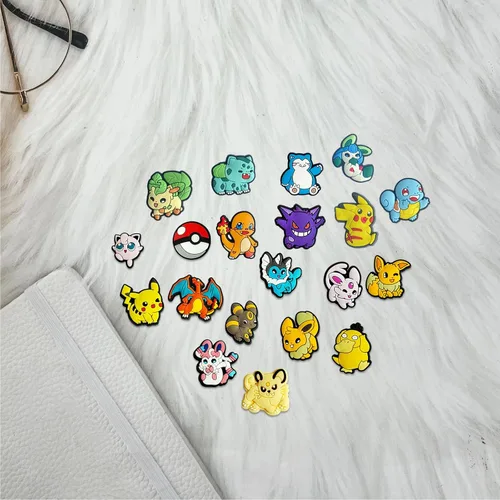 Vista 5 de 20pc Cartoon Shoe Charms Decoration for Clog Sandals, Cute Anime Charms Accessories for Kids Girls Boys Party Favor_AB