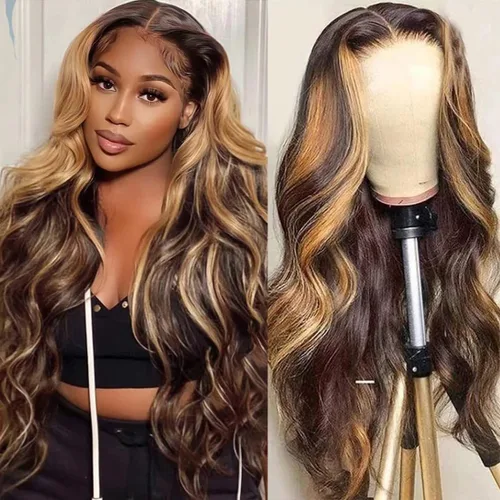 Vista 10 de Pelucas de Encaje Frontal de 24 Pulgadas de Cabello Humano para Mujeres Negras 13x4 Pelucas de Ondas Corporales Sin Pegamento de Cabello Humano