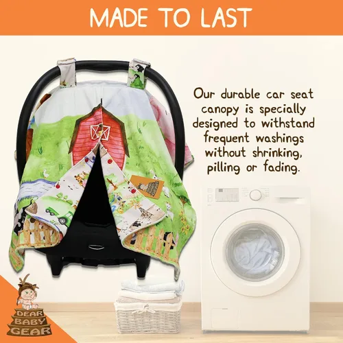 Vista 3 de Dear Baby Gear Funda de asiento de automóvil para niños y niñas, toldo para asiento de automóvil para bebé con apertura a presión, funda de asiento