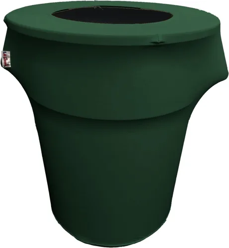 Vista 49 de LA Linen Funda elástica de elastano ajustable para cubo de basura Slim Jim de 23 galones, cubierta de contenedor de residuos, decoración de patio