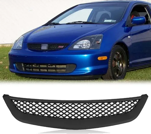 Vista 11 de Protector de rejilla superior para parachoques delantero, malla ABS negra, entrada de aire para Honda Civic EJ/EK Type R 1996-1998