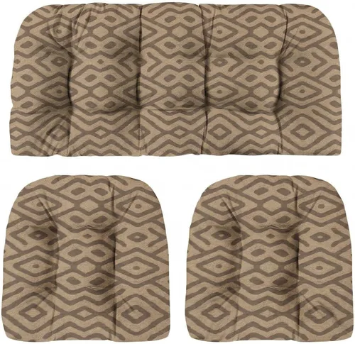 Vista 24 de RSH DECOR: Sunbrella - Juego de 3 cojines de mimbre copetudos 41 x 19 pulgadas y 19 x 19 pulgadas Fabricado con tela de rendimiento Sunbrella
