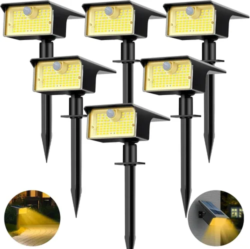 Vista 13 de [Paquete de 3 y 62 LED] Reflectores Solares para Exteriores con Sensor de Movimiento, 3 Modos de Sensor de Movimiento, Luces para Exteriores, 2