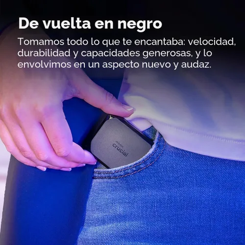 Vista 6 de Crucial X10 SSD portátil de 4 TB, hasta 2,100 MB/s, USB 3.2 USB-C, unidad externa de estado sólido, compatible con Windows, Mac y Android, Negro