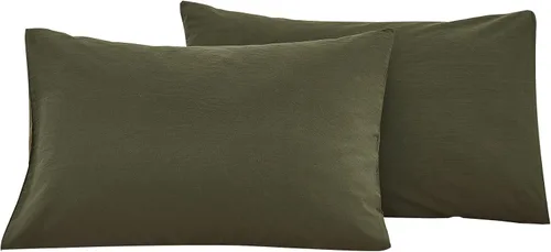 Vista 13 de ECOCOTT Juego de 2 fundas de almohada florales de tamaño estándar, 100% algodón lavado con cierre de sobre, fundas de almohada estampadas de flores