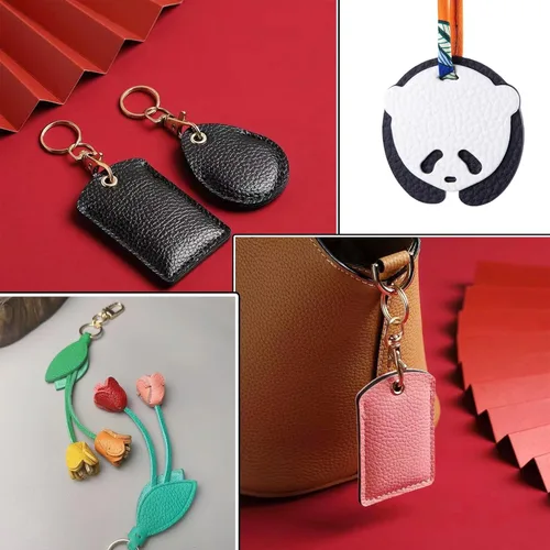 Vista 6 de HGUAN Rollo de hojas de piel sintética de color liso de 12 x 53 pulgadas, muy adecuado para hacer manualidades, aretes de cuero, lazos, costura Negro