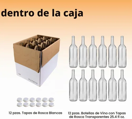 Vista 2 de Botellas de vidrio transparente de 25.4 fl oz con tapas W5 Burdeos - Juego