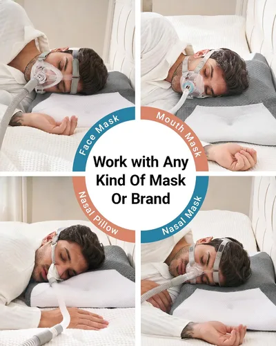 Vista 5 de Elviros HSA/FSA CPAP Almohada para dormir de lado, almohada ajustable para la apnea del sueño Gris oscuro