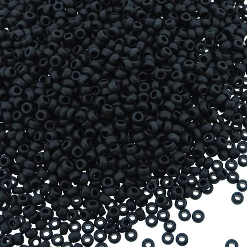 Vista 3 de Miyuki Cuentas de semillas redondas tamaño 15/0 0.29 oz negro mate