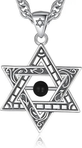 Vista 42 de CELESTIA Colgante de plata de ley 925, anillos de tetragrammaton, collar masónico, joyería de pentagrama para mujeres y hombres