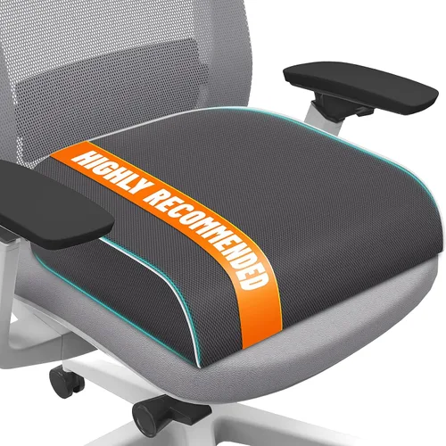 Vista 14 de SweetSlubr Cojín de asiento para aliviar el dolor de coxis, cojín para silla de oficina, cojín de espuma viscoelástica grande con funda
