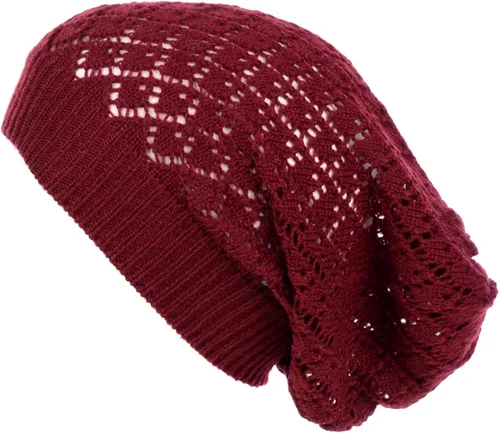 Vista 2 de BYOS - Gorro de punto de ganchillo ligero y holgado para mujer