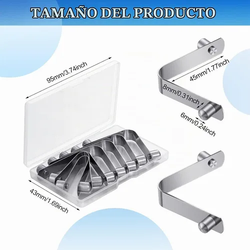 Vista 2 de Oudain - 20 clips universales de acero inoxidable para todas las piscinas