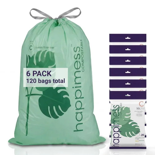 Vista 24 de happimess Douglas - 20 bolsas de basura sin perfume de 13.2 galones, color Verde