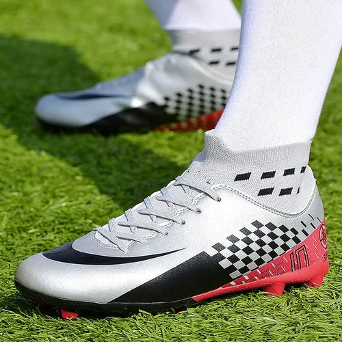 Vista 6 de Qzzsmy Tacos de fútbol deportivos para hombre zapatos de fútbol de alta calidad zapatos deportivos para niños grandes