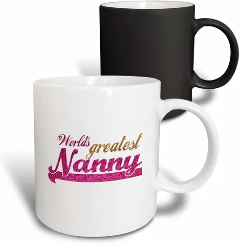 Vista 8 de 3dRose Worlds Greatest Nanny - Taza de 11 onzas, color negro