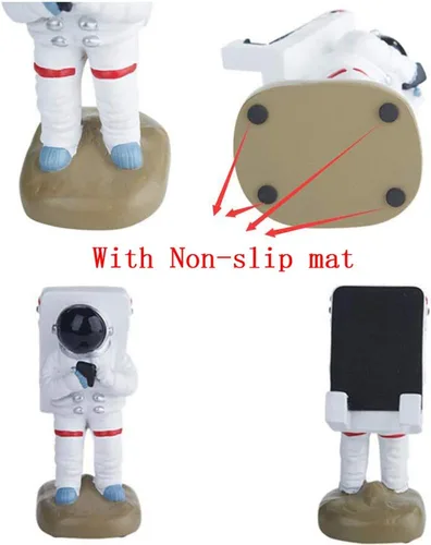 Vista 6 de Bonito soporte de escritorio divertido para teléfono celular, Papá Noel o astronauta astronauta, universal para iPhone y otros teléfonos