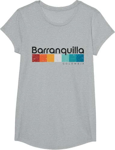 Vista 76 de Barranquilla Colombia - Camiseta de diseño vintage de estilo retro, Blanco, S