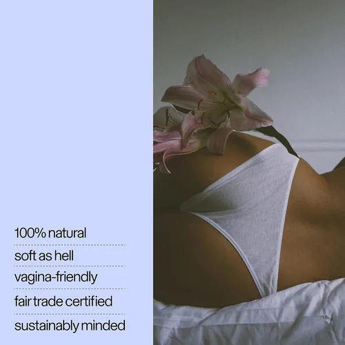 Vista 4 de ODDO BODY Tanga de algodón 100% orgánico, suave, de comercio justo, transpirable, ropa interior de algodón Pima diseñada para la comodidad diaria