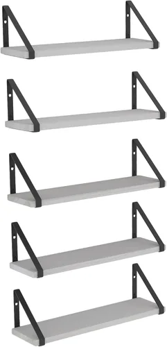 Vista 13 de Wallniture Ponza - Estante flotante de pared de 17 x 4.5 pulgadas, estantes pequeños de madera para almacenamiento en la pared, estante montado